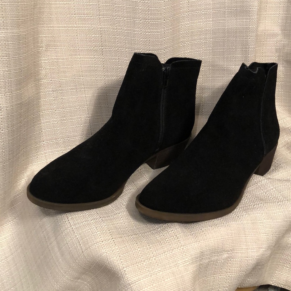 Black suede booties